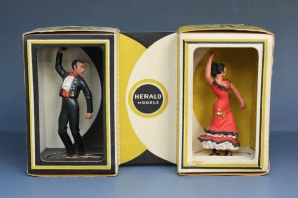 SOLD Herald Spanish Dancers Rare Twin Cartons