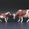 SOLD Herald Ayrshire Cow & Calf - Spray-painted!