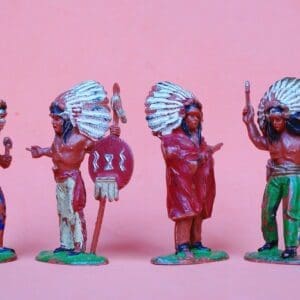 SOLD Timpo Wild West 4 Indians on Foot #3