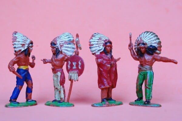 SOLD Timpo Wild West 4 Indians on Foot #3