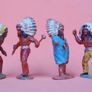 SOLD Timpo Wild West 4 Indians on Foot #2