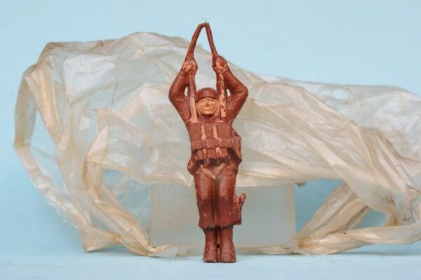 SOLD Trojan Paratrooper (Raised Arms) - BROWN Plastic!
