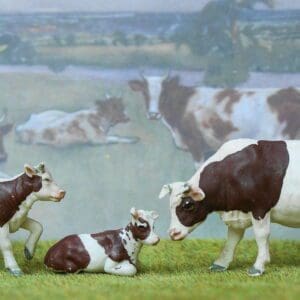 SOLD Herald Ayrshire Cow & Calves - SOLID Markings!