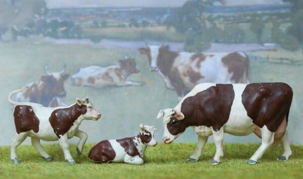 SOLD Herald Ayrshire Cow & Calves - SOLID Markings!