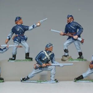 Timpo Set of ACW Union Infantry - LIGHT BLUE Plastic