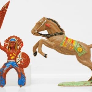 SOLD Speedwell Mounted Indian with Banner - Leaping Horse