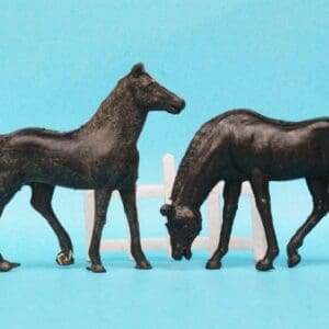 SOLD Cherilea Transitional Farm Horses - BLACK Plastic!
