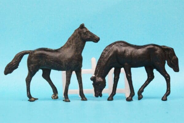 SOLD Cherilea Transitional Farm Horses - BLACK Plastic!
