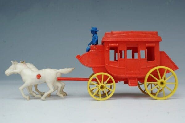 Poplar Plastic 45mm Wild West Stagecoach - RED