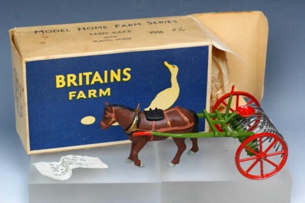 SOLD Farm Rake with Plastic Horse (Boxed)