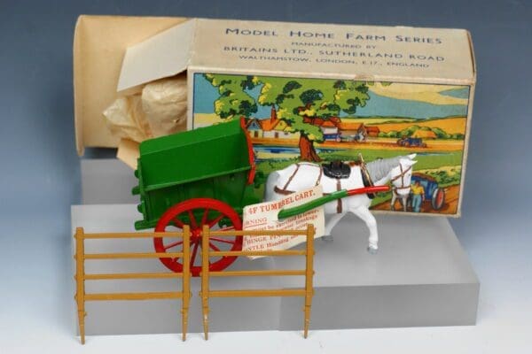 SOLD Britains Tumbrel Cart with Plastic Horse (Boxed)