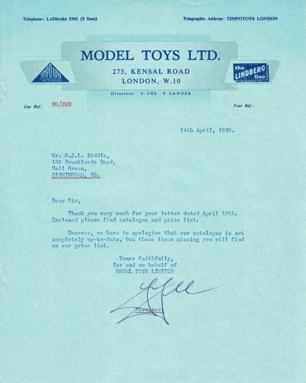 Timpo 1960 Catalogue PLUS Ally Gee Letter (Facsimiles) - Image 4