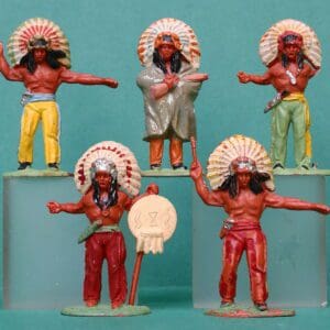 NEW! Timpo Solid Plastic Indians - Group of 5
