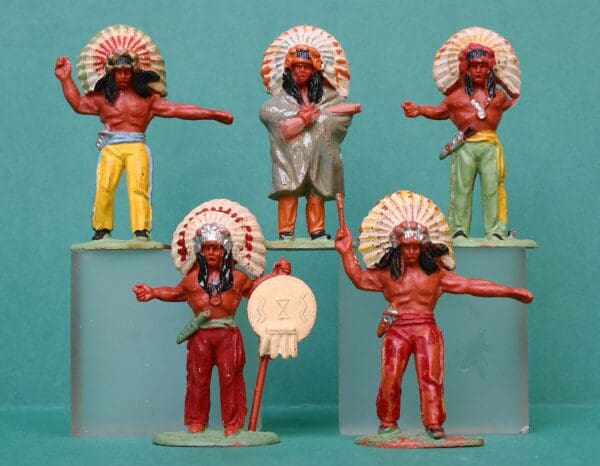 NEW! Timpo Solid Plastic Indians - Group of 5