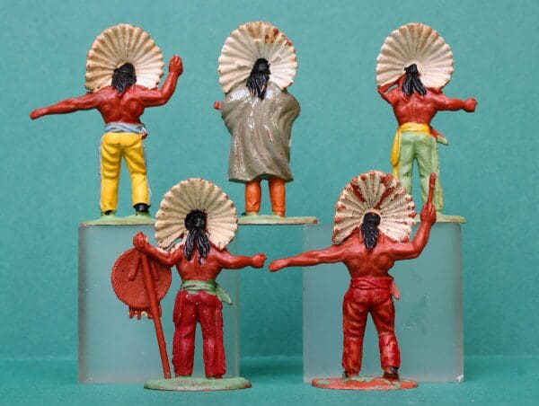 NEW! Timpo Solid Plastic Indians - Group of 5 - Image 2