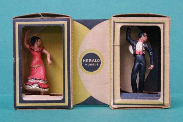 Herald Models Spanish Man & Lady Dancers Cartons RARE!