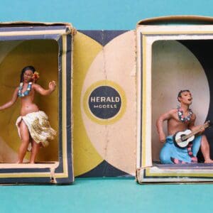 Herald Models Hawaiian Man & Girl Dancer Cartons RARE!
