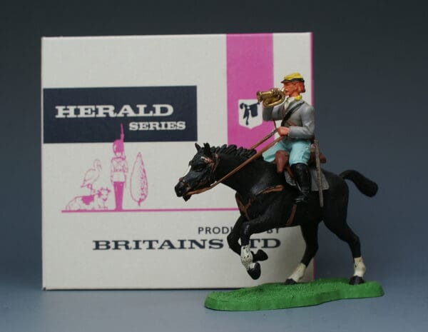 Britains ACW Confederate Cavalry Bugler + Repro Box #45