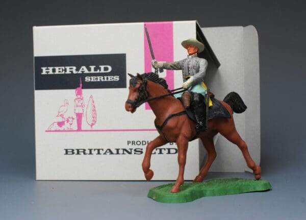 Britains ACW Confederate Cavalry Officer + Repro Box #46