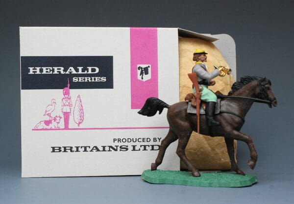Britains ACW Confederate Cavalry Bugler + Repro Box #47