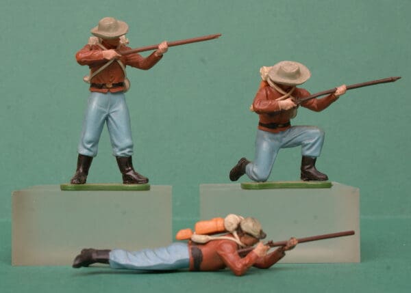 Britains "Eyes Right" Confederates - Butternuts - 3-figure Set