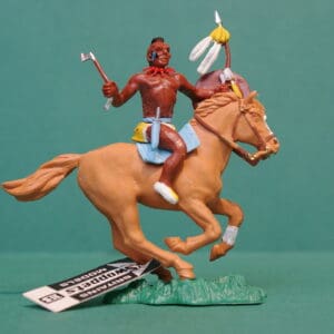 Herald Swoppet Mounted Indian Brave with Tomahawk (+Shop Tag)