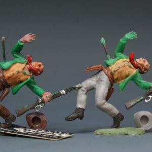 Swoppet Cowboys Wounded with Arrow - GREEN Torsos