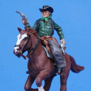 Swoppet Cowboy Firing Twin Guns Mounted - Early Issue 1958