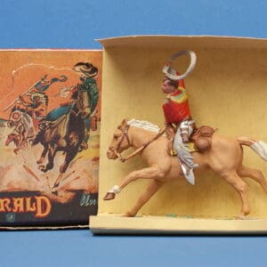 Herald Zang Mounted Cowboy Lassoing (Red Shirt) - ORIGINAL Box