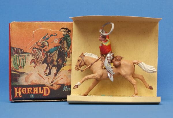 Herald Zang Mounted Cowboy Lassoing (Red Shirt) - ORIGINAL Box