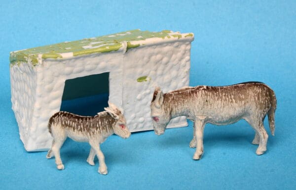 B&S Donkey, Baby Donkey with Cherilea Donkey Shed