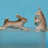 B&S Farm Series - Pair of GREY Spray-painted Rabbits
