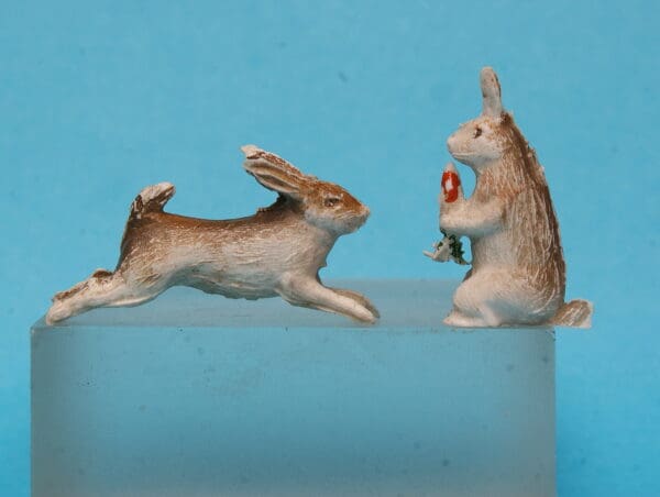 B&S Farm Series - Pair of GREY Spray-painted Rabbits