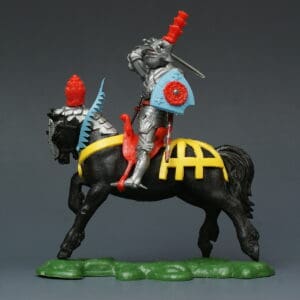 Swoppet C15th Century Mounted Knight Attacking - Near MINT