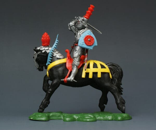 Swoppet C15th Century Mounted Knight Attacking - Near MINT