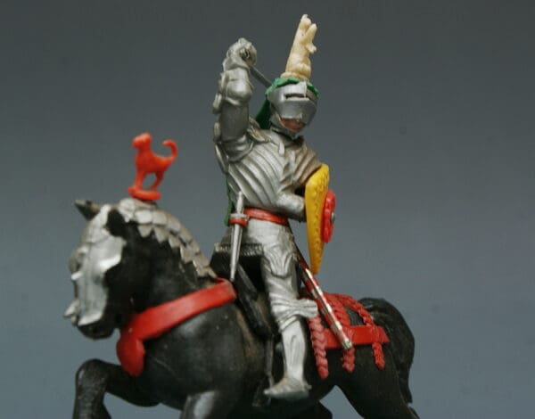Britains C15th Mounted Knight Attacking - Grubby Condition