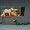 Britains Mini-Set Lions in Cage Scenic Models, Unboxed - Image 2