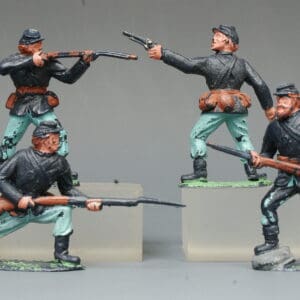 Timpo Solids Set of ACW Union Infantry - TEAL BLUE Legs