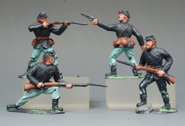 Timpo Solids Set of ACW Union Infantry - TEAL BLUE Legs