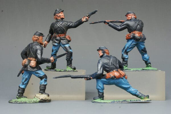 Timpo Solids Set of ACW Union Infantry - ROYAL BLUE Legs - Image 2