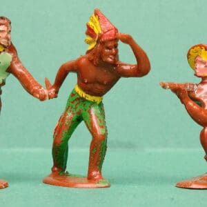 Hilco Early Plastic Cowboys and Indians - Set of 3 Figures