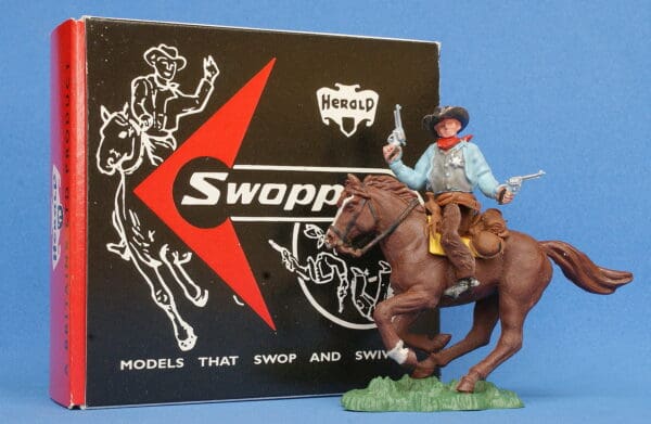 Herald Swoppet Mounted Cowboy Sheriff (+Repro Box)