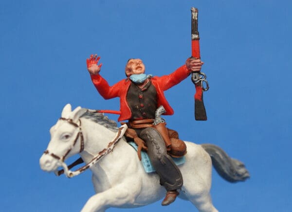 Herald Swoppet Mounted Cowboy Wounded by Arrow (+Repro Box) - Image 3