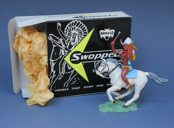 Herald Swoppet Mounted Indian Medicine Man (+Repro Box)