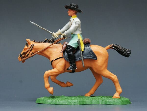 Swoppet ACW Confederate Cavalry Officer - TAN Charging Horse #87