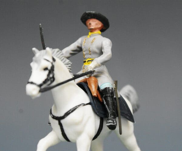 Swoppet ACW Confederate Cavalry Officer - WHITE Walking Horse #93