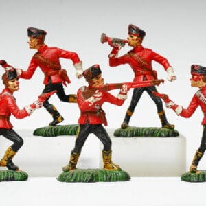 Nardi (Italy) 54mm Canadian Mounties - Group of 5 (BLACK Plastic)