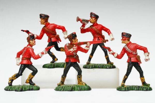 Nardi (Italy) 54mm Canadian Mounties - Group of 5 (BLACK Plastic)