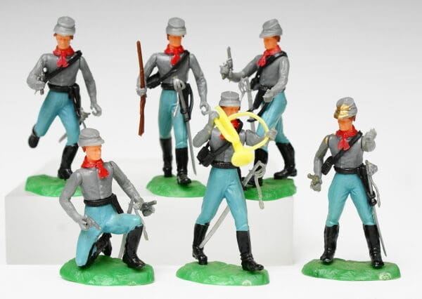 Elastolin (Germany) 54mm Swoppet-Type Confederates - Set of 6