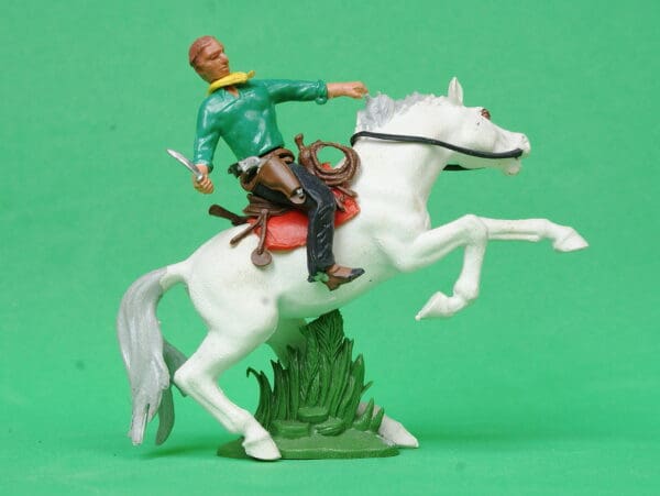 Swoppet Mounted Cowboy Knife-fighter GREEN Torso (Manhattan) - Image 3